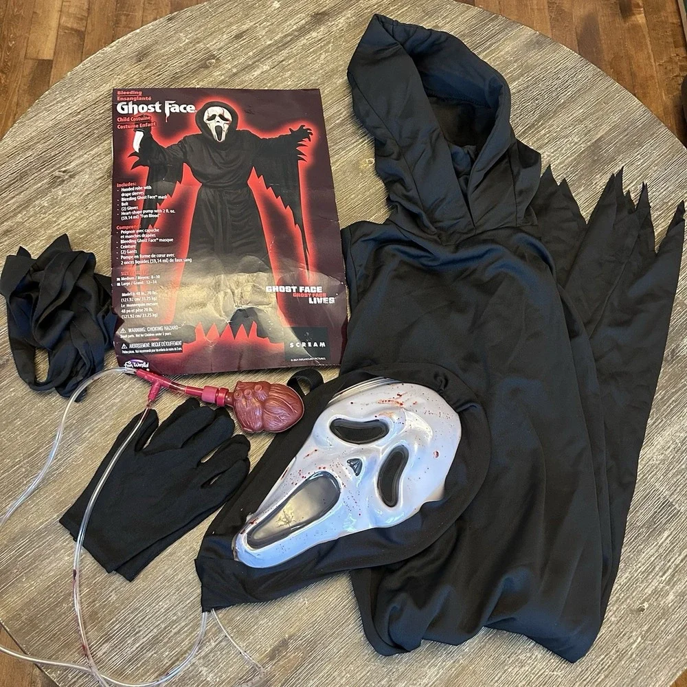 Fun World Bleeding Ghost Face Scream Child Costume Size Medium 8-10 Complete